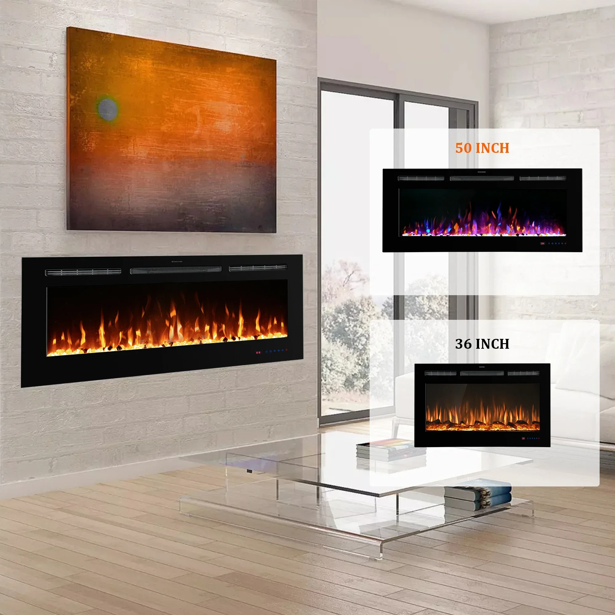 For  60 Inch LED Electric Fireplace Indoor with Automatic and Constant Temperature Control Wholesale Electric Fireplaces