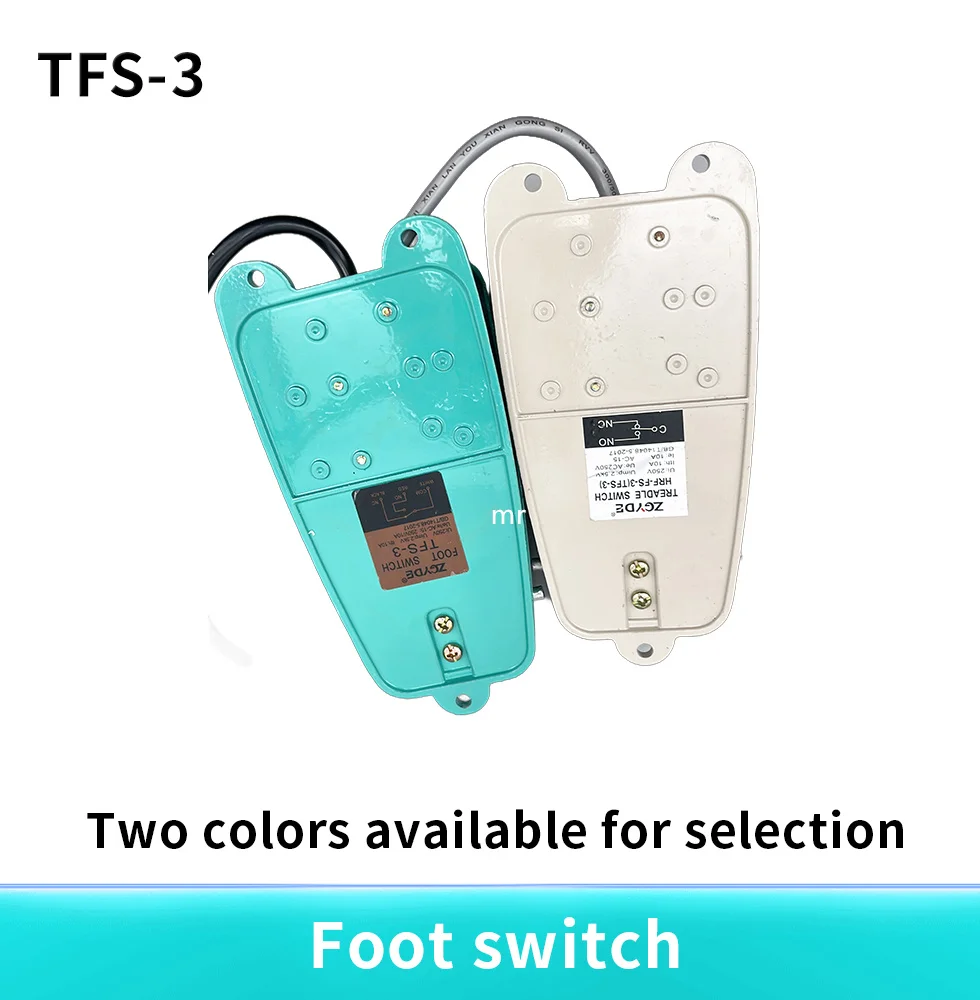 สวิตช์เท้า TFS-3แบบ MFS-3 FS-3สวิตช์แป้นเหยียบแป้นเหยียบแป้นเหยียบสวิตช์อลูมิเนียม10A สายสั้น