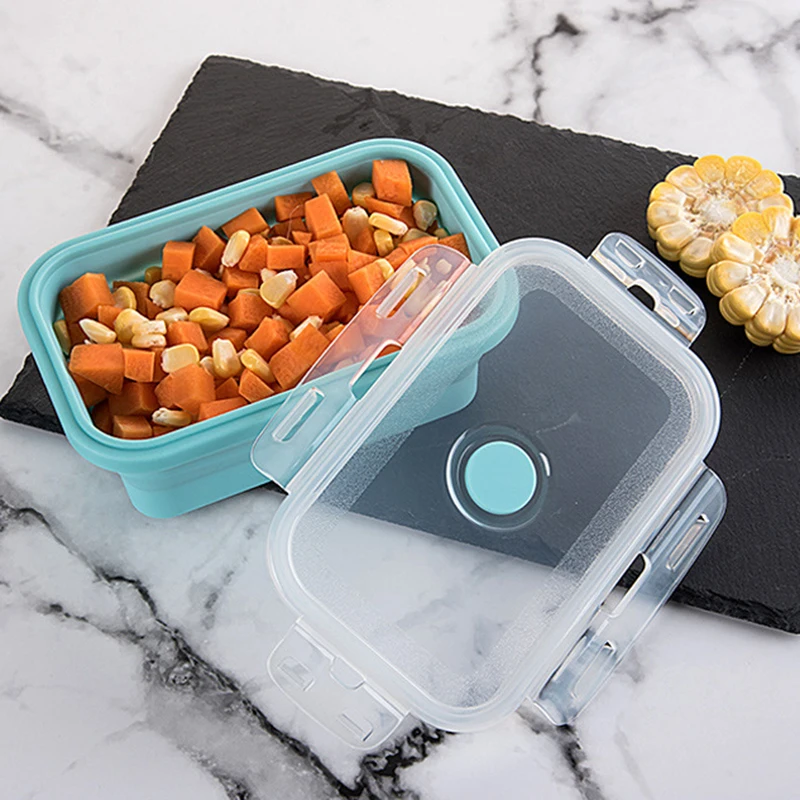 

3Pcs Collapsible Silicone Food Container Portable Bento Lunch Box Microware Home Kitchen Outdoor Food Storage Containers Box