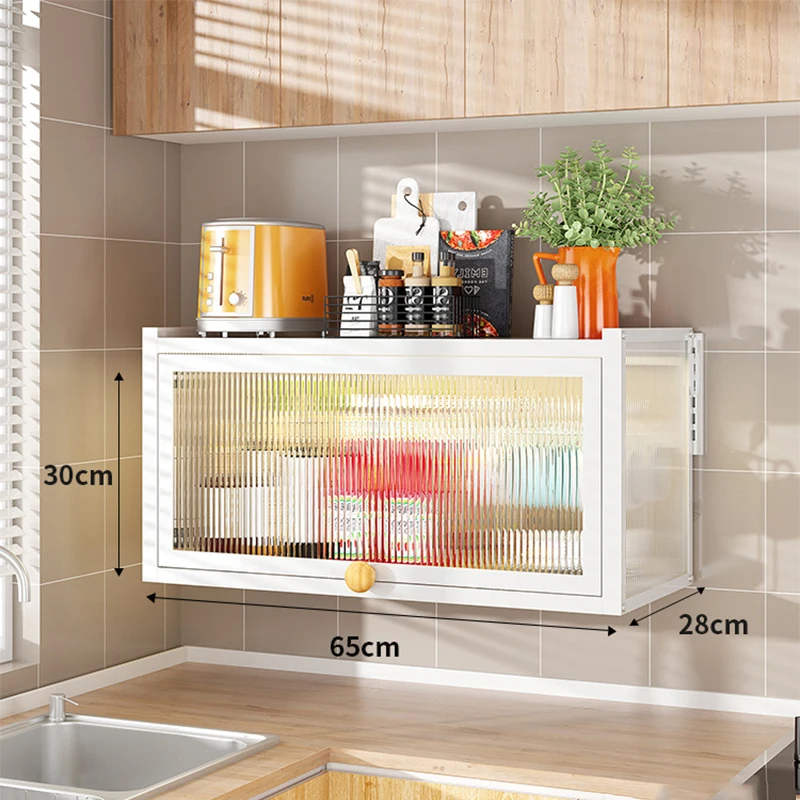 

Kitchen Spices Storage Rack Multifunctional Dust-free Wall-mounted Pots Pans Microwave Oven Shelf Organizer Bathroom Closet