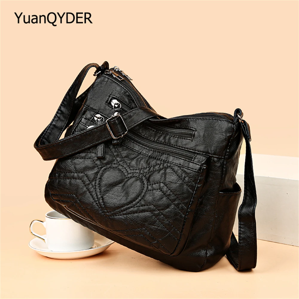 

Solid Color Soft Leather Ladies Bag Luxury Designer New Small Ladies Shoulder Crossbody Bag Fashion Women Travel Bags Sac A Main
