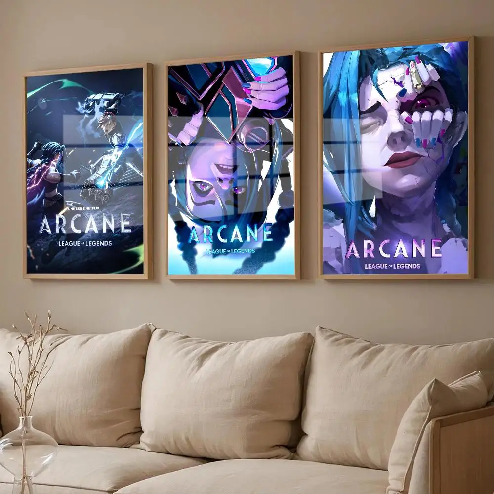 LOL Arcane Game Poster For Room Wall Art Decor Waterproof Stickers For Home Bar Bedroom Decoration