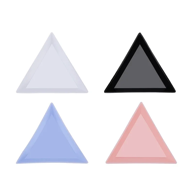 

2Pcs Clear Plastic Triangle Tray Organizer for Nail Art Rhinestones Jewelry Beads Storage And Display Craft Supplies
