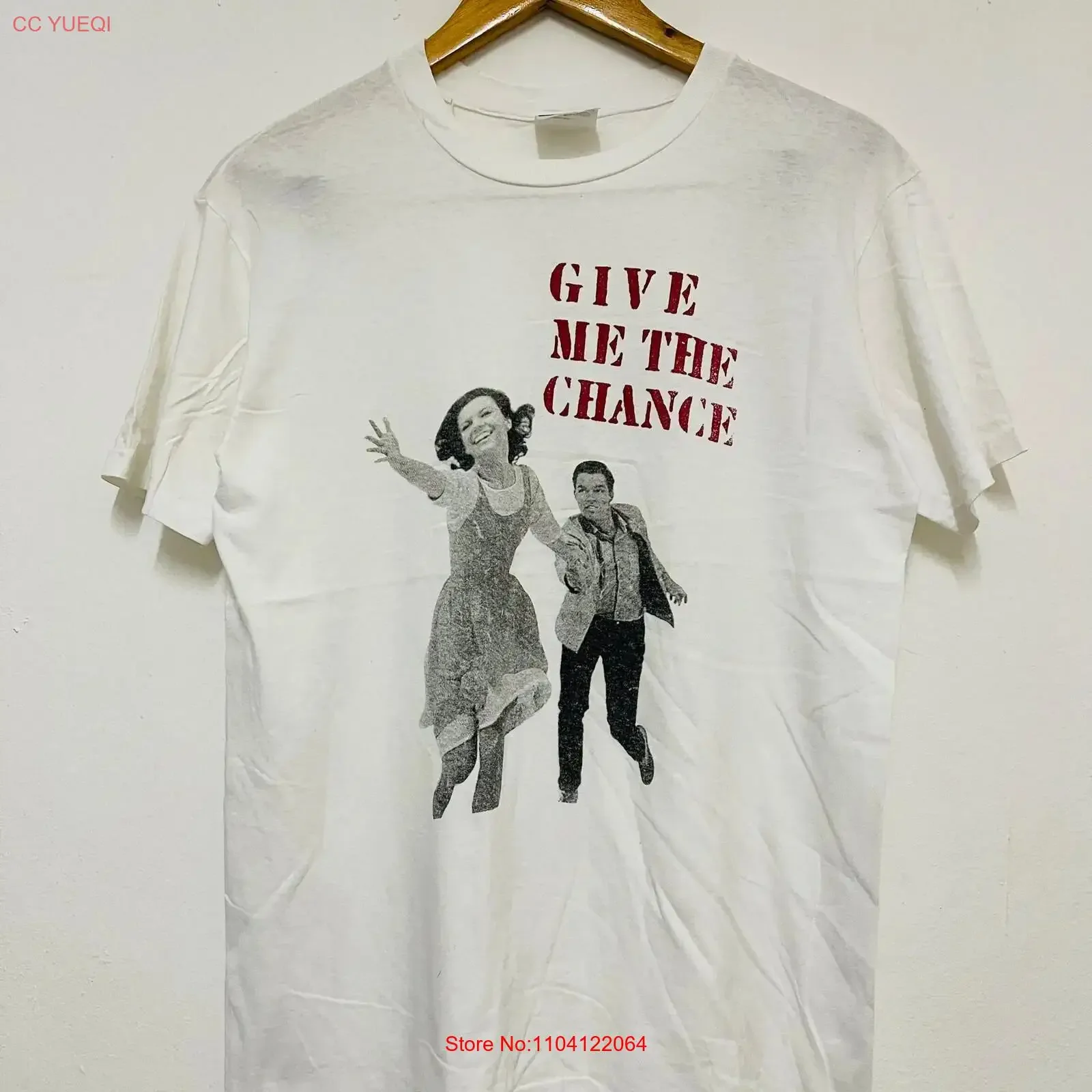 Vintage 80 s West Side Story 1961 Musical T Shirt Movie Film Streetwear White M vintage Washed Stretched Top For Everyday Wear