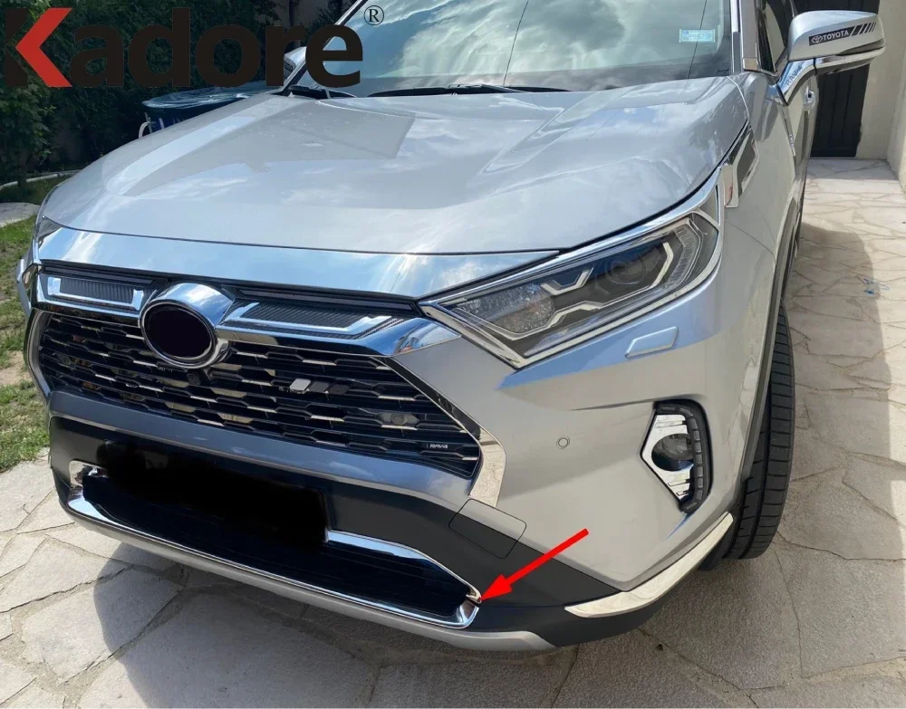 Front Bottom Bumper Grille Cover Trim For Toyota RAV4 RAV 4 2019-2021 2022 2023 2024 Car Head Grills Molding Strip Accessories