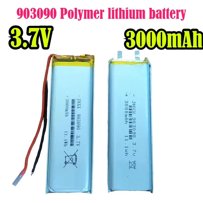 Brand new 903090 polymer lithium battery 3.7V 3000mAh large capacity long-lasting for solar lights massagers audio