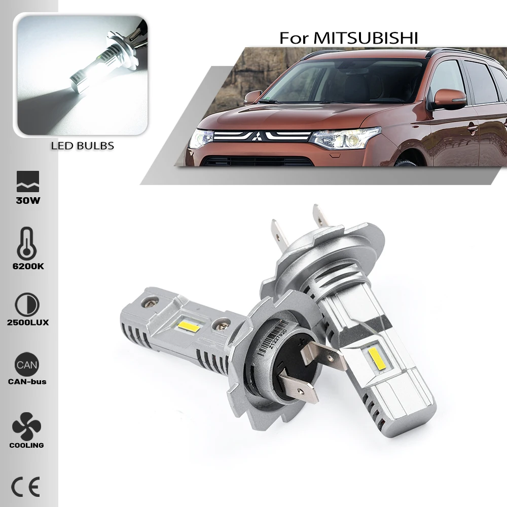 

2 шт., Автомобильные светодиодные лампы H7 для MITSUBISHI OUTLANDER III 2012-2016-2024