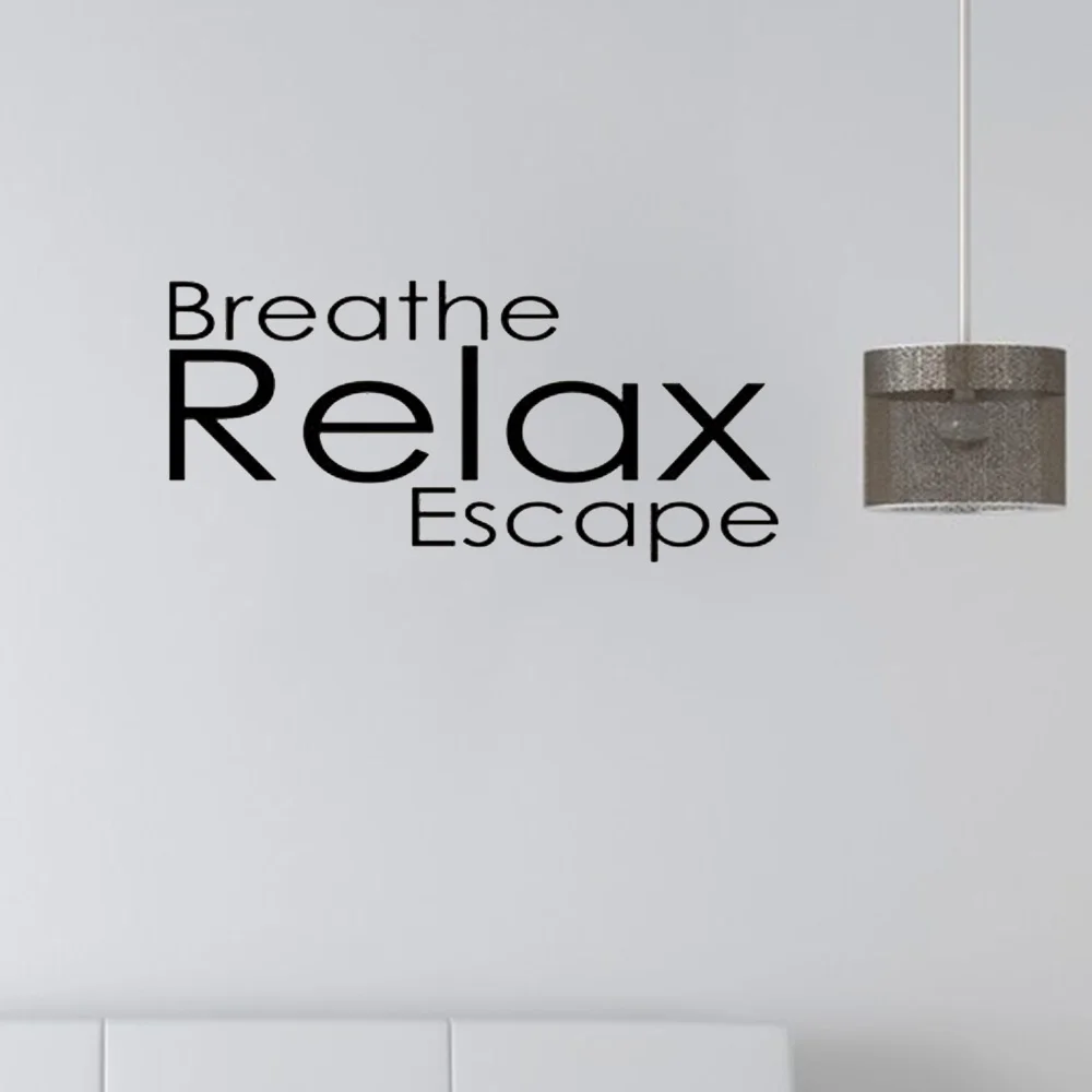 Spa Wall Art Words Decals Breathe Relax Escape Yoga Gym Wall Decor Vinyl Decals Massage Therapy Office Decals Masseuse Gifts