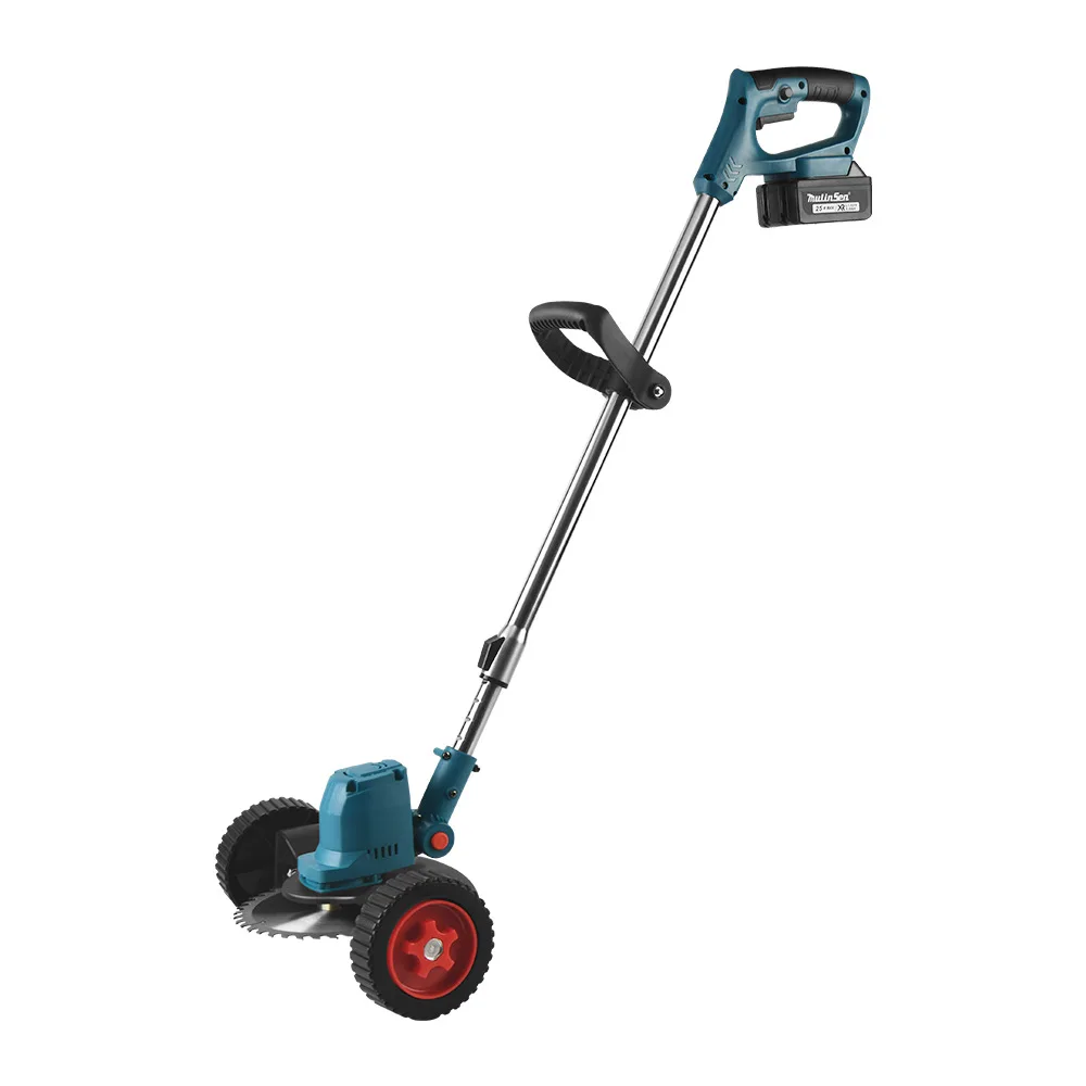 

20259" Multifunctional Cordless Electric Grass Trimmer Garden Mowing Machine Lawn Mower With Wheels Portable Grass Cutting Saws