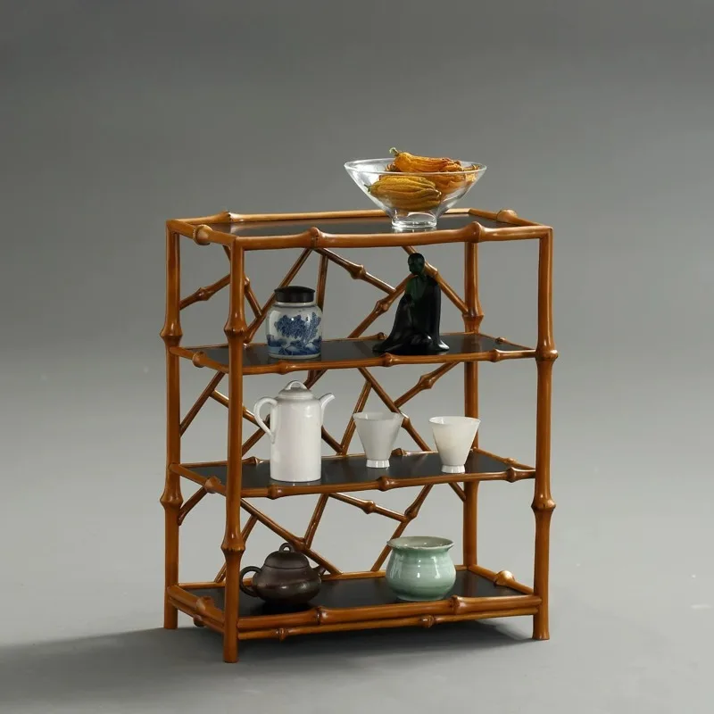 Tea shed, boutique handmade tea cup shelf, tea set storage, display rack, Bogu rack