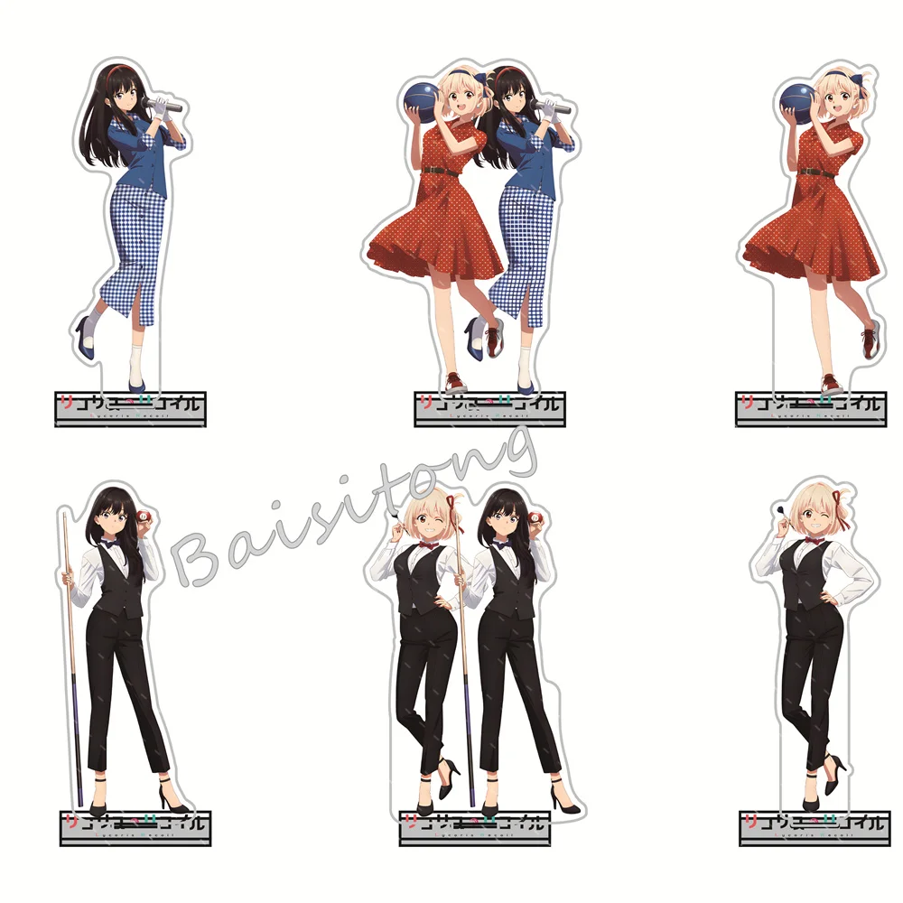 Anime Lycoris Recoil 15cm Acrylic stand Chisato Nishikigi/Takina Inoue Cartoon Character Ornament tabletop decoration elegant