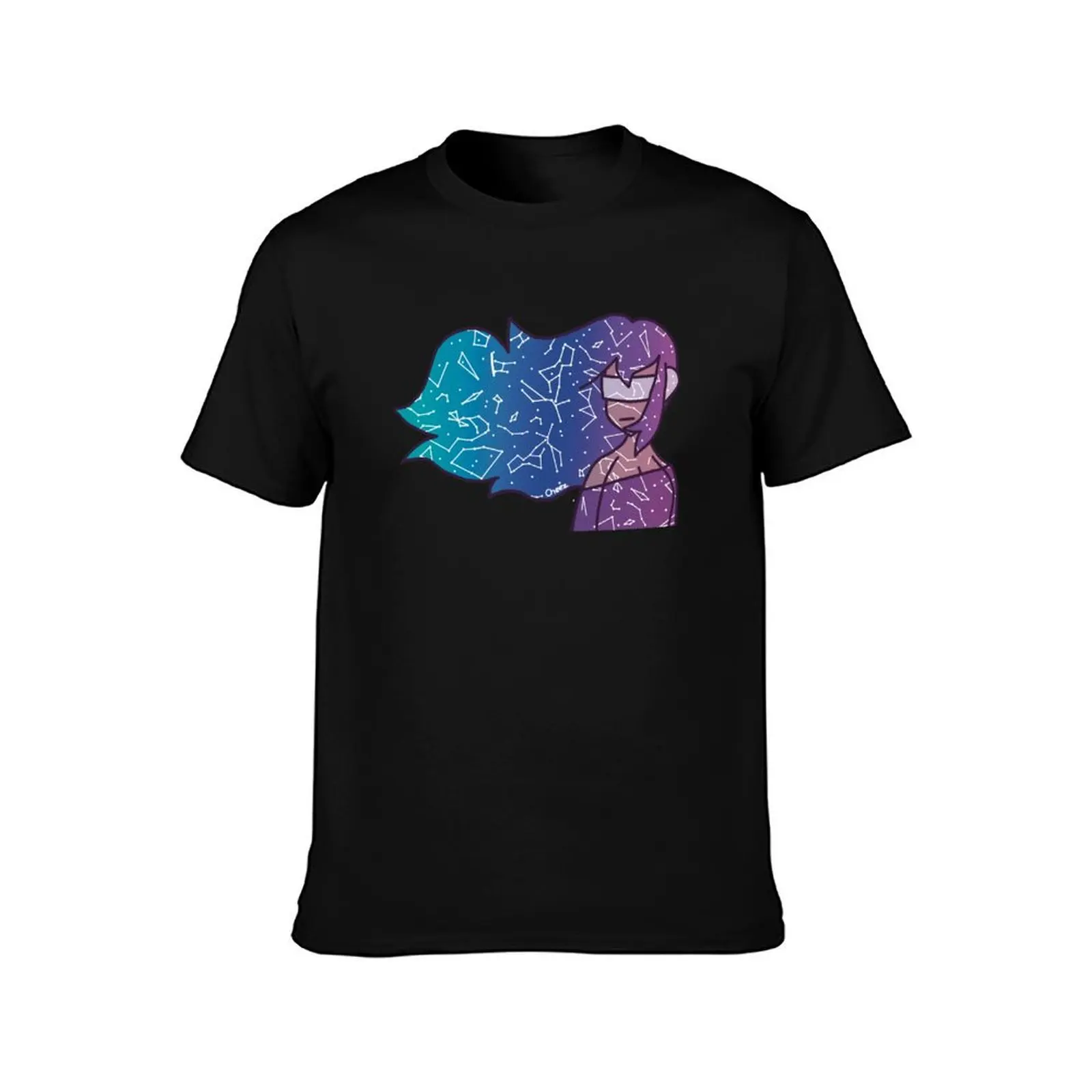 Constellation T-Shirt, Summer Casual Cotton Tee, Oversized Streetwear Tops, Vintage Graphic Print, Loose Fit Short Sleeve
