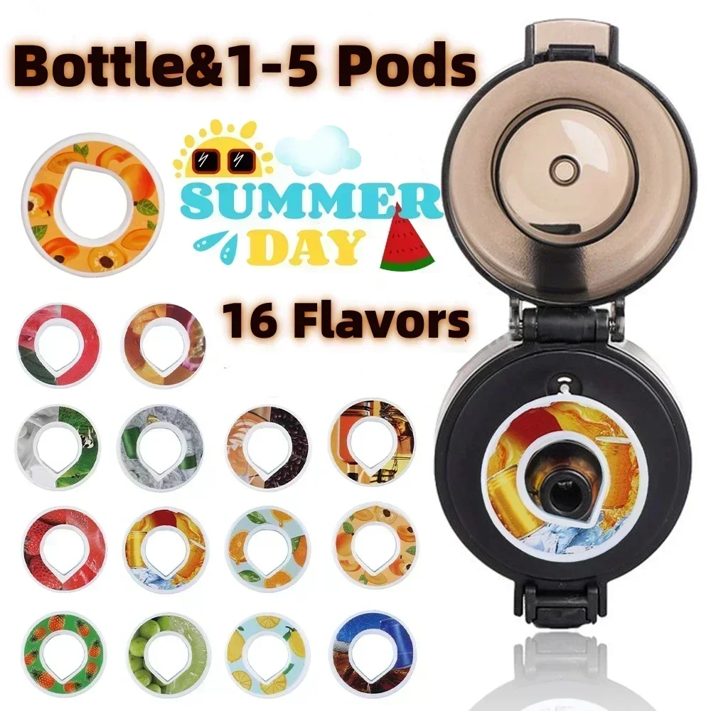 Borraccia Airup Pods Drinkfles with 1/3/5 Aroma Pod 0 Sugar Gourde Bouteille Drinkware Water Bottle for Kids Flavors Botella