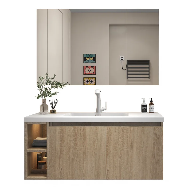 

Комбинация шкафа для умывальника в ванной комнате, простой умывальник, туалет, умывальник, встроенная бревенчатая ванная комната