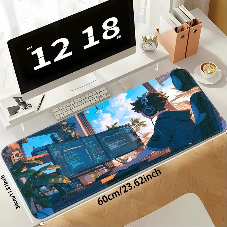 Cartoon Cool Girl Boy Mouse Pad Desk accessories Keyboard Mouse Pad Game Console Pad Computer Laptop Pad office Pad rubber