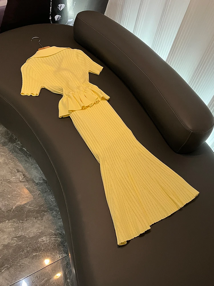 Modny dzianinowy sweter z długim rękawem, wyszczuplający, z kołnierzykiem, zimowy, nowy model, damski, do pracy, podstawowy, elegancki.