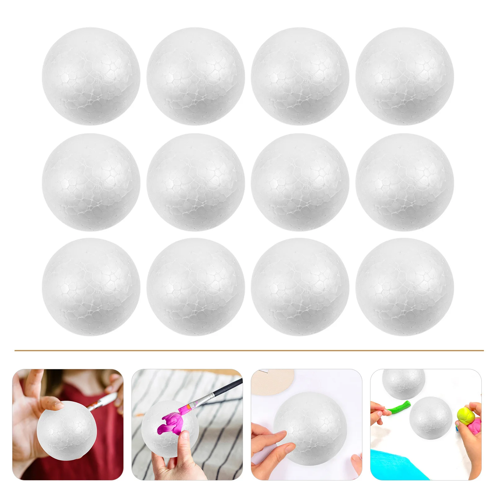 ลูกบอลโฟม 25 ชิ้น สีขาวเรียบ ทำจากโพลีสไตรีน สำหรับงานประดิษฐ์ ระบายสี งานศิลปะ DIY ของเด็ก ตกแต่งคริสต์มาส อุปกรณ์การเรียน