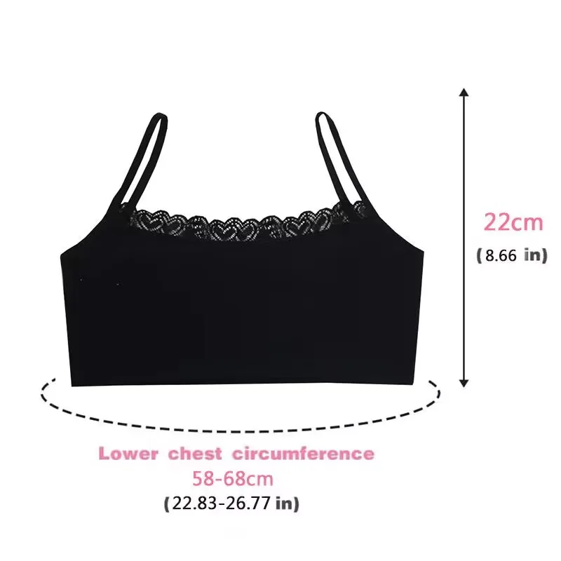 4PC Teen Bra Girl Vest Cotton Spandex Big Girl's Sport 8-14 Years Adolescente Kids Underwear image 4