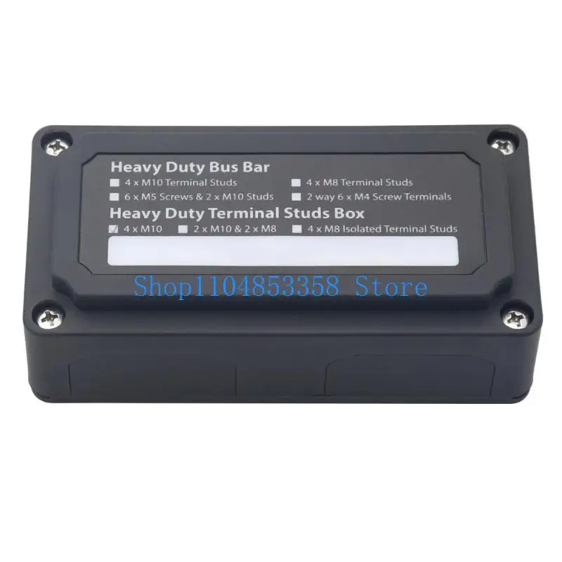 

652F Modular Design Battery Terminal Block Waterproof DC48V Bus Bar Box with M10Post & 200Amp Capacity for Car Boat RVs