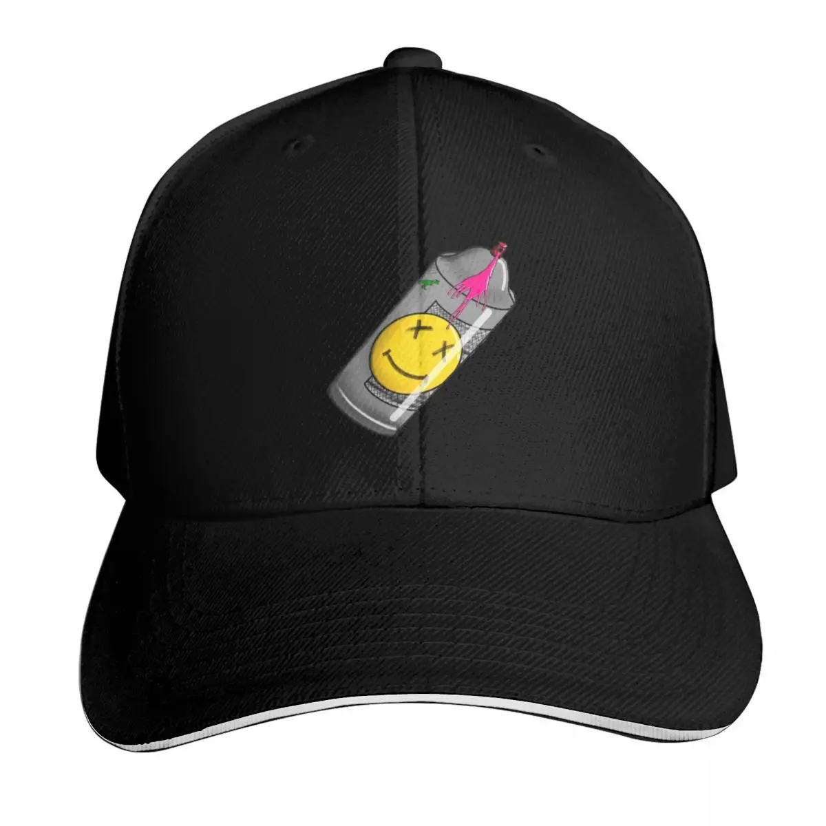 spray can Baseball Cap Six Panel Structured Crown Sun Protection UPF 50+ Breathable Mesh Back