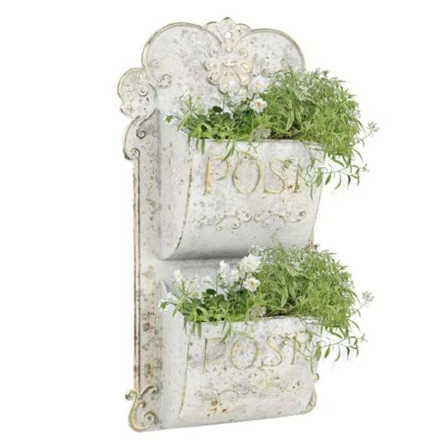 

Metal Wall Planter - Outdoor Rustic Wall Mount Hanging Planter