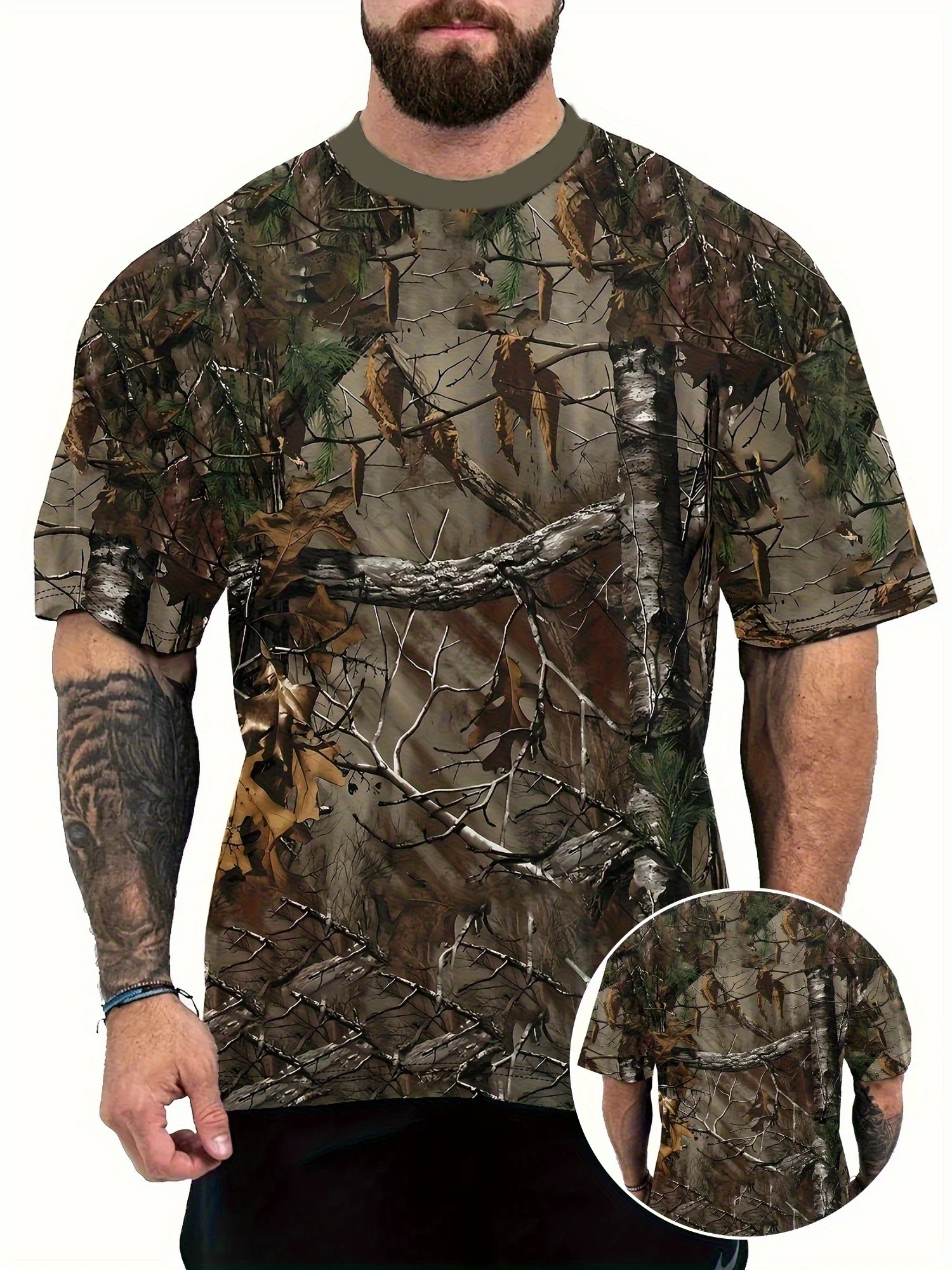 Camiseta Masculina Estampada e - Outdoor Hunting Graphic Tees avaliação e preço