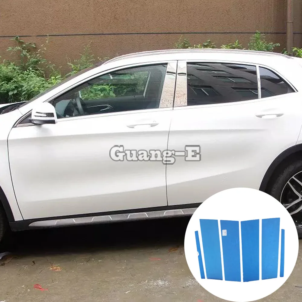 

Car Stainless Steel Garnish Pillar Window Middle Strip Trim Frame Lamp Parts For Mercedes Benz GLA 2015 2016 2017 2018 2019