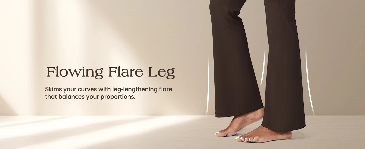 Bootcut yoga pants for women with flowing flared design