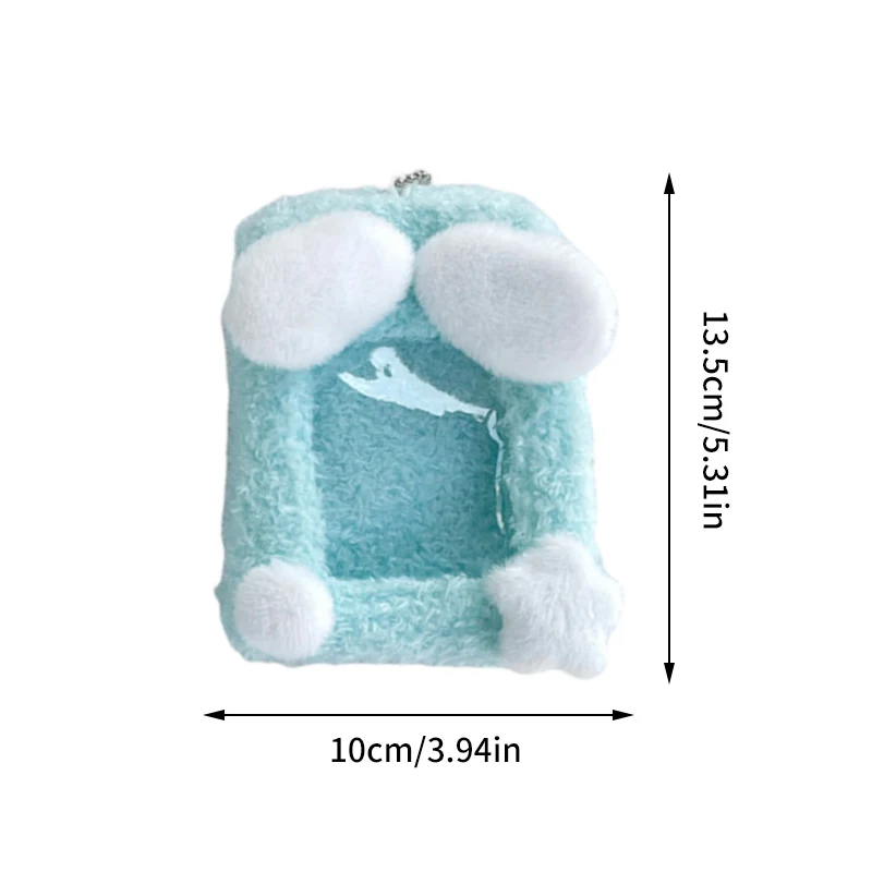 Cute Plush Cloud Photo Card Holder Idol Picture Photo Sleeves Card Case School Card Bus Card Pack Protector Keychain Bag Pendant