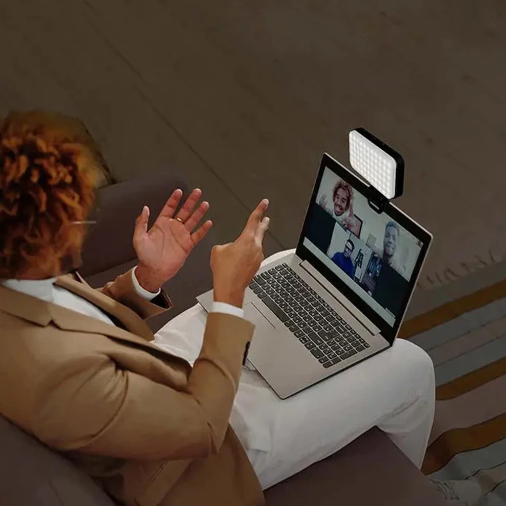 1 Pc Fill Light For Selfies On Mobile Phones, Black Battery Version, Portable Clip On For Video Calls, Fill Light For Video Call