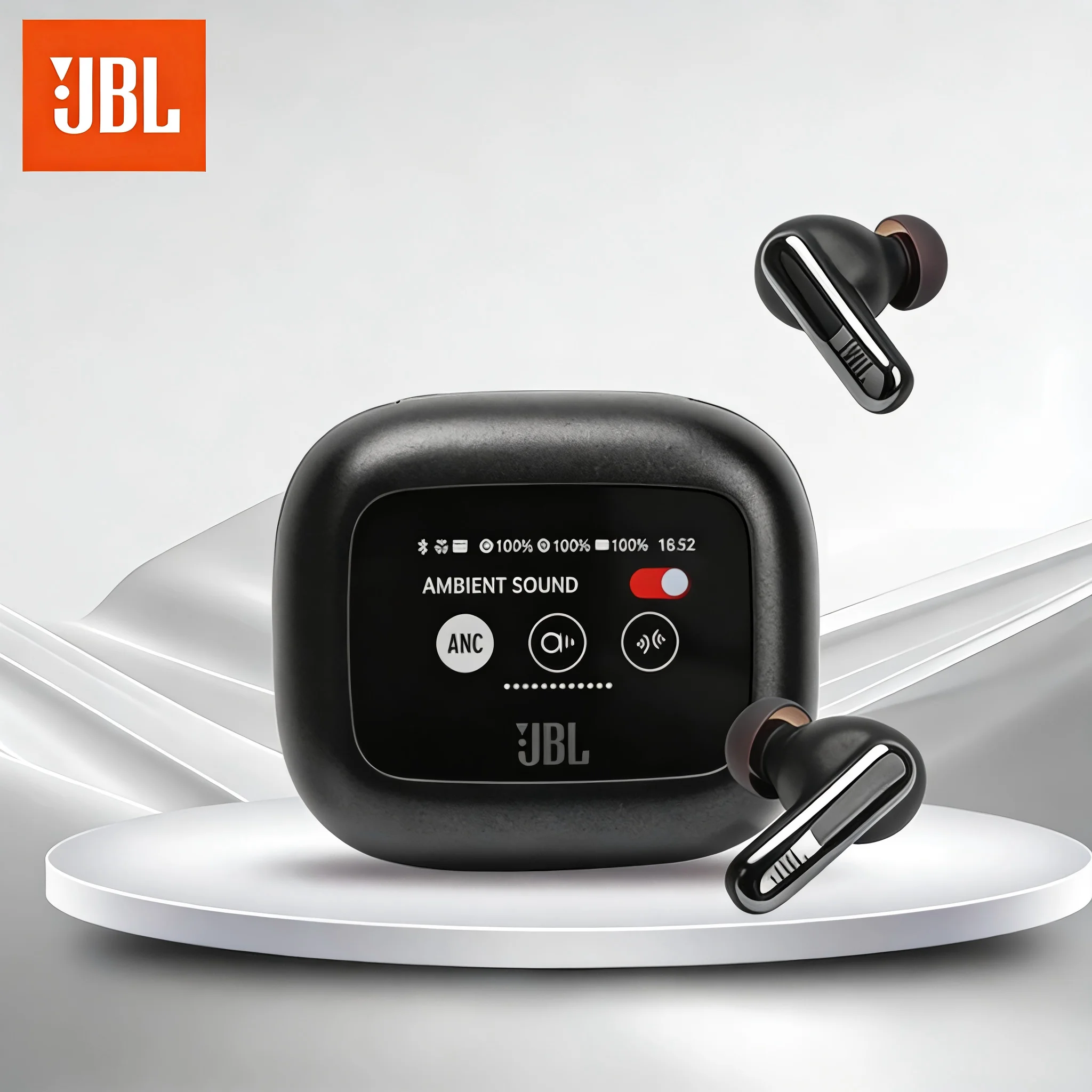 Écouteurs sans fil Bluetooth JBL Live Beam 3, réduction de bruit, sport, musique, étanches, avec écran