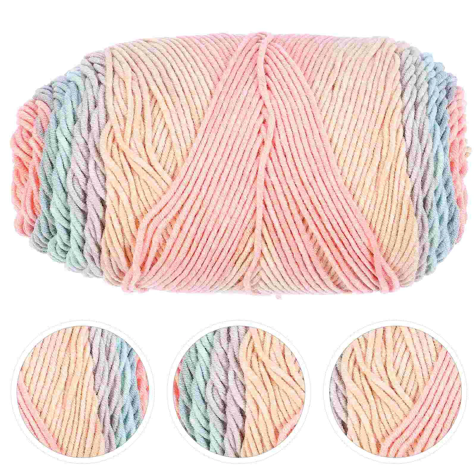 

5 Strands of Rainbow Cotton Macrame Rope DIY Cord Fluffy Blanket Handmade Knitting Craft Accessories Scarf