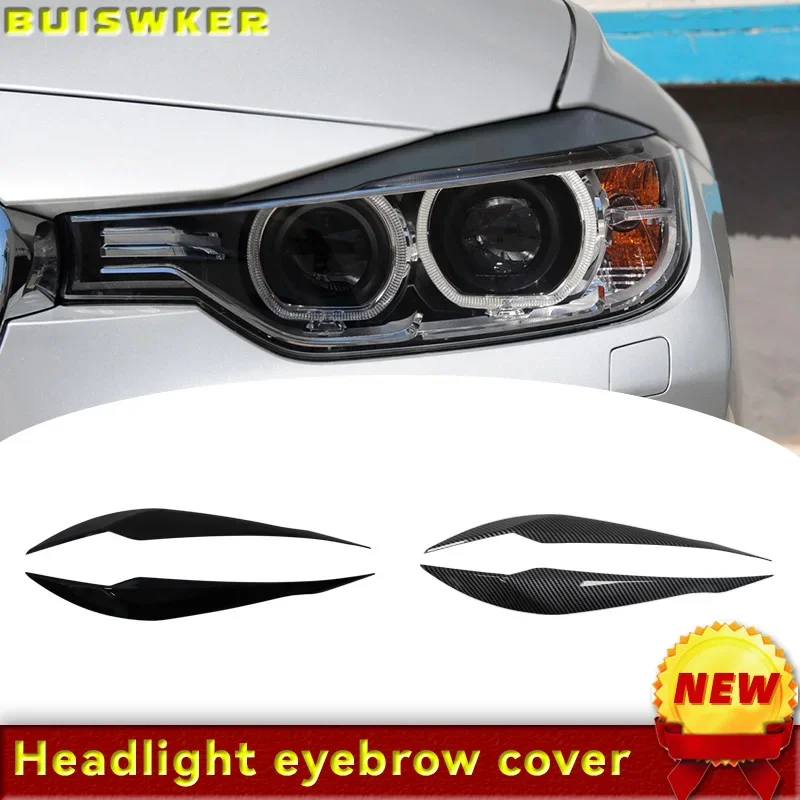 

1pair Gloss Black Headlight Eyebrows Eyelid ABS Plastic For BMW 3 Series F30 F35 2013-2018 Car Styling Sticker