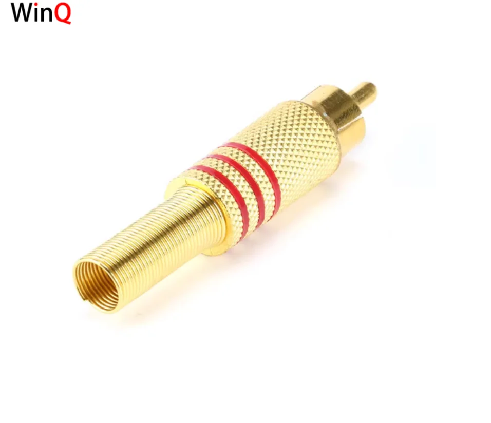 موصل توركس مطلي بالذهب، موصل لوتس RCA، موصل صوت/فيديو AV، أطراف صوتية، أحمر/أسود. #4