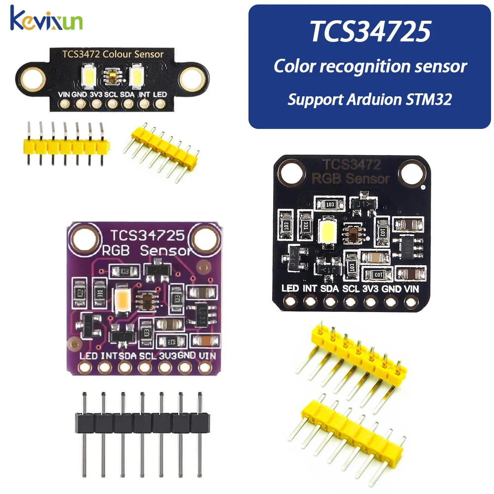 

Color Sensor Recognition Module, RGB Development Board IIC for Arduino STM32 Laboratory, TCS34725, TCS3472