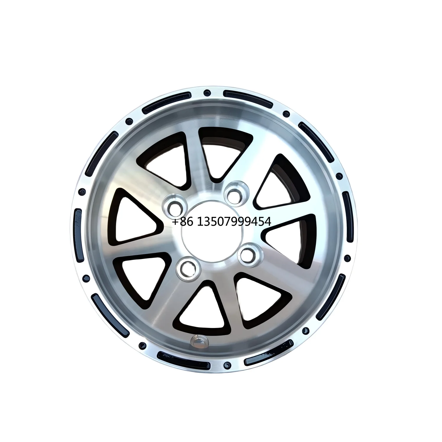 

10''rim Aluminum Golf Cart Wheel Hub NBR10-06 Silver(10x6-4-101.6-70-negative13.5 )