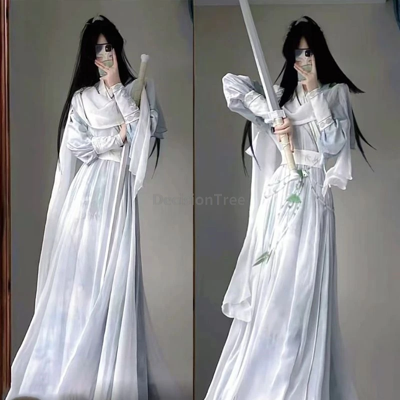 2025년 웨이진 스타일 현샤 드라마 남성용 한복 중국 고대 스타일 무술 요소 한복 개선된 요정 자수 데일리 의상