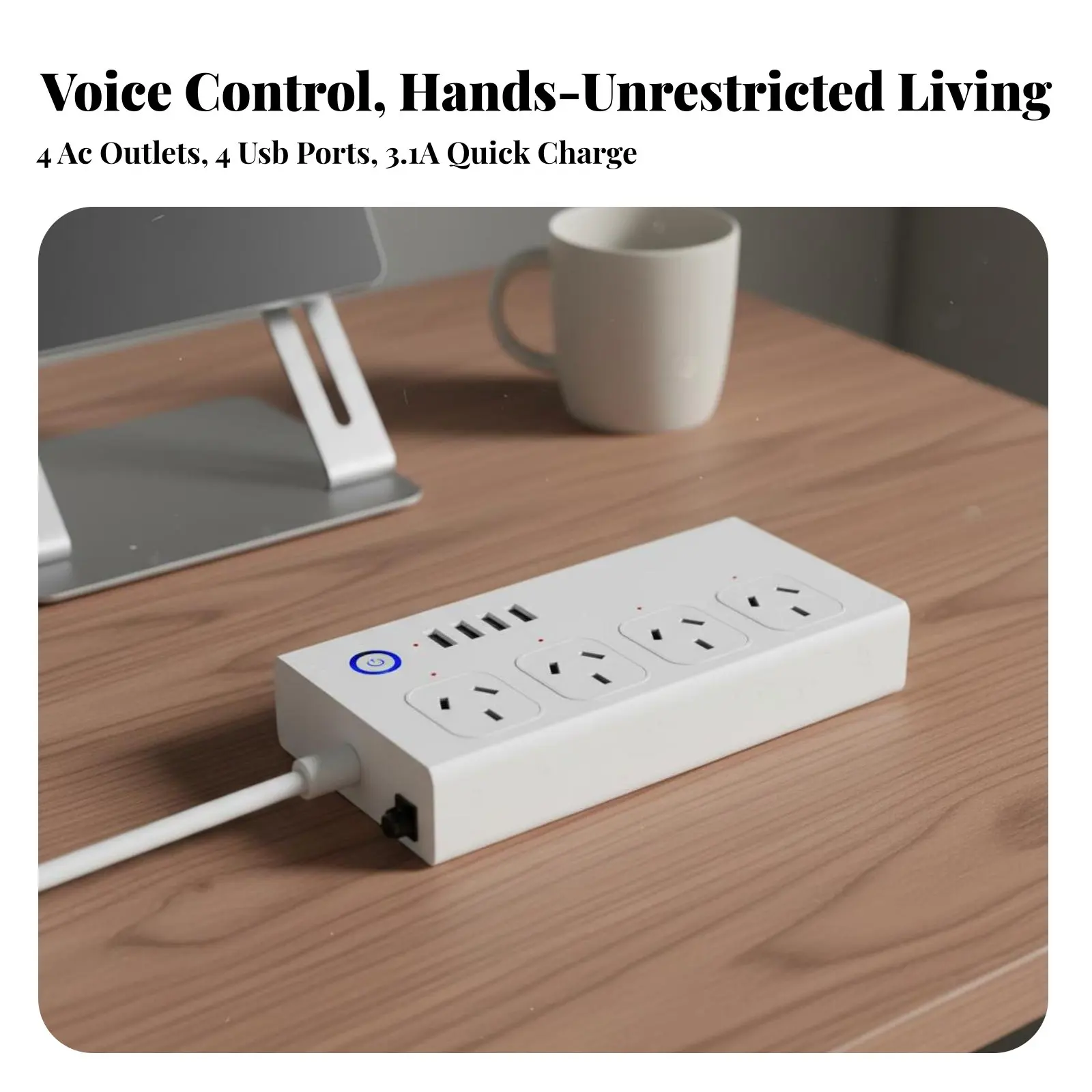 

Australian Plug Smart Strip Voice Assistant Compatible Smart Power Strip Thread Power Board Speech Alternating Current Tivation