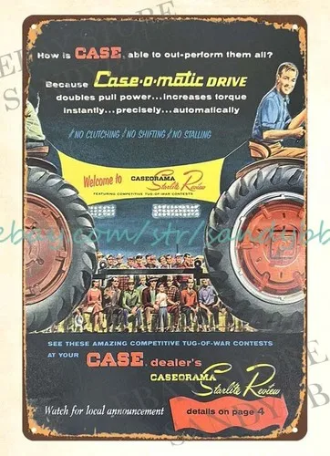 poster bar pub 1960s Case Tractor Case-o-matic Drive Caseorama metal tin sign