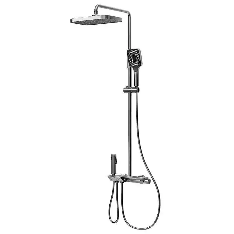

Thermostatic shower set, shower white piano keys, digital display shower head, household concealed