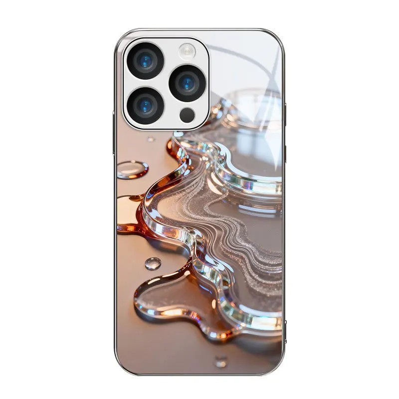 

A stylish water ripple pattern electroplated glass phone case, suitable for iPhone 17, 16, 15, 14, 13, 12, 11, etc.