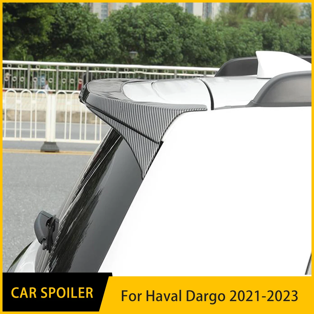 Haval Dargo 2021 22 23 용 자동차 스포일러, 후면 지붕 트렁크 뚜껑 날개, ABS 플라스틱 광택 블랙 카본 인쇄 외부 액세서리