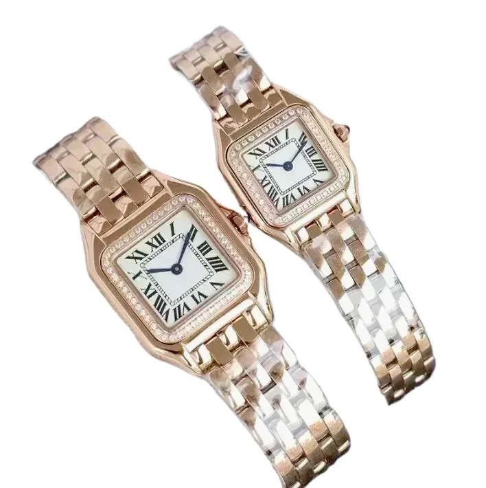 

Elegant Ladies Quartz Watches Dual Tone Gold Silver Stainless Steel Bracelet Sparkling Diamond Inlay Scratch Resistant Sapphire