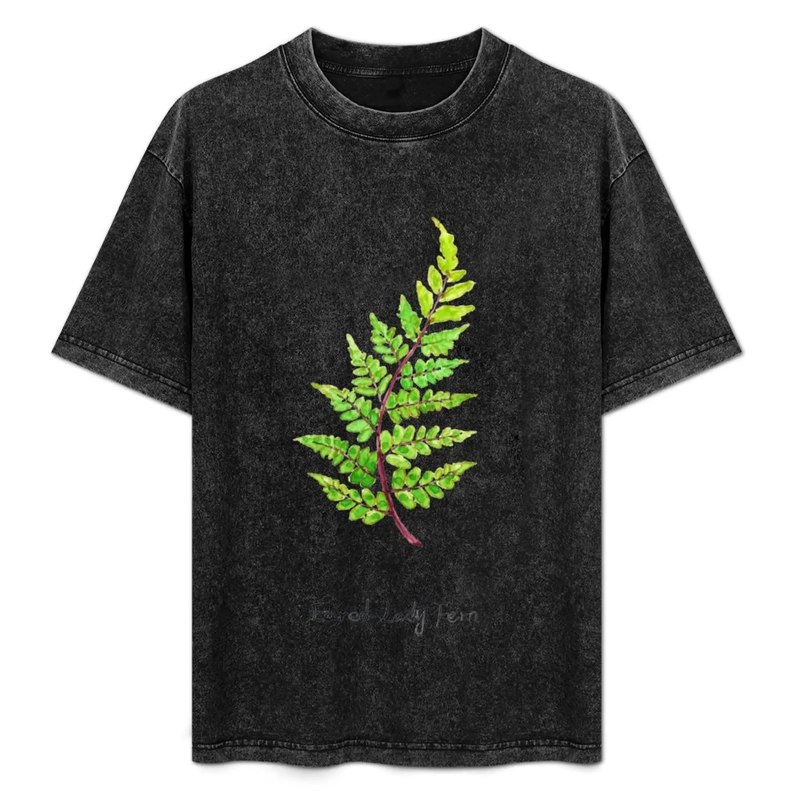 

eared lady fern watercolor T-Shirt Soft Durable Cotton T-Shirt