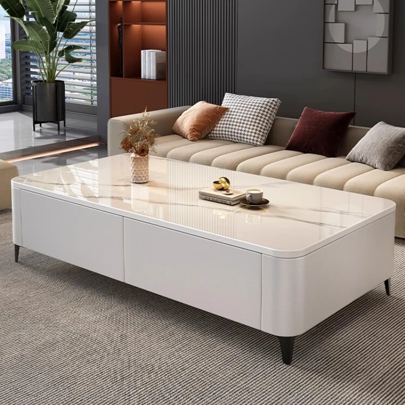 

Metal Cute Coffee Table Extendable Storage Modern Luxury Coffee Table Stainless Steel Smart Mesa De Centro Furniture Home