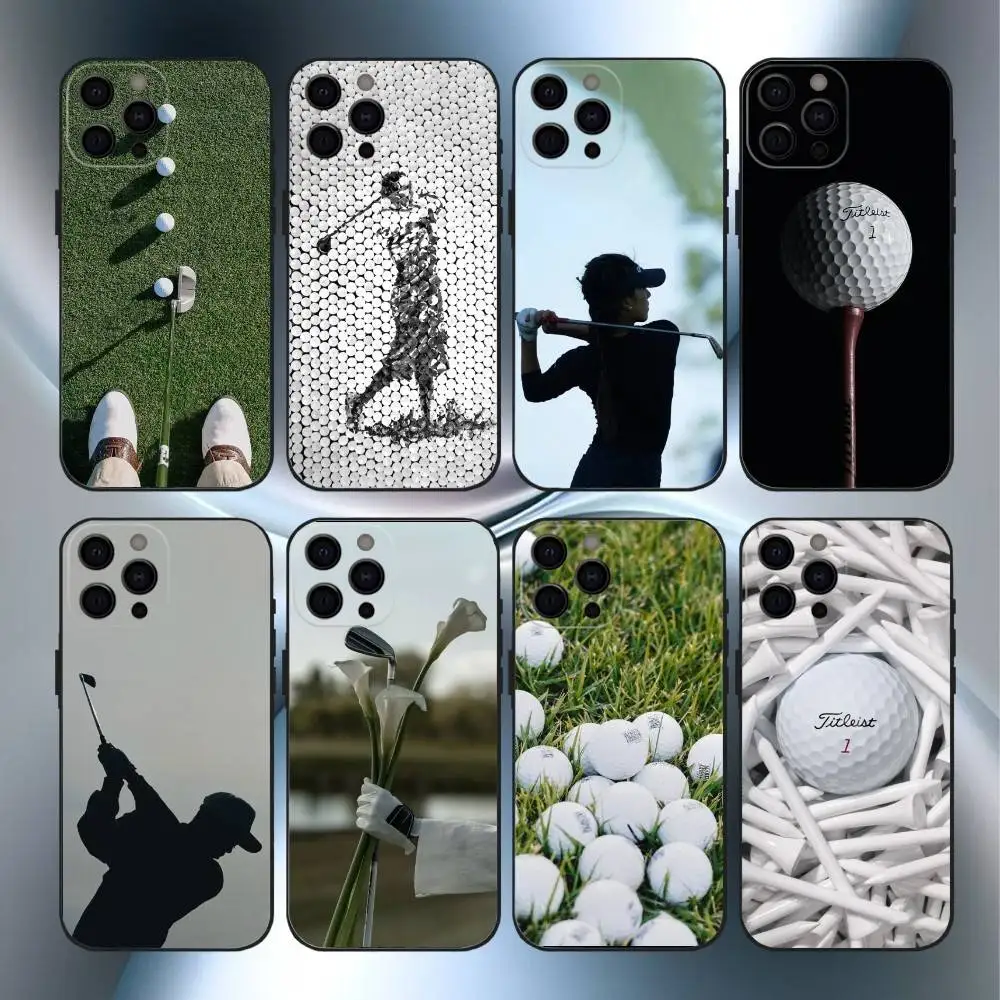 

Golf Ball Cool Phone Case For iPhone17,16,15,14,13,12,11 Plus,Pro Max Soft Black Cover