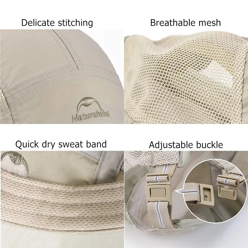 Naturehike Camping Hiking Hat Folding Fishing Cap Outdoor Breathable Baseball Cap Quick Drying Trekking Hat Sun Hat Men Women