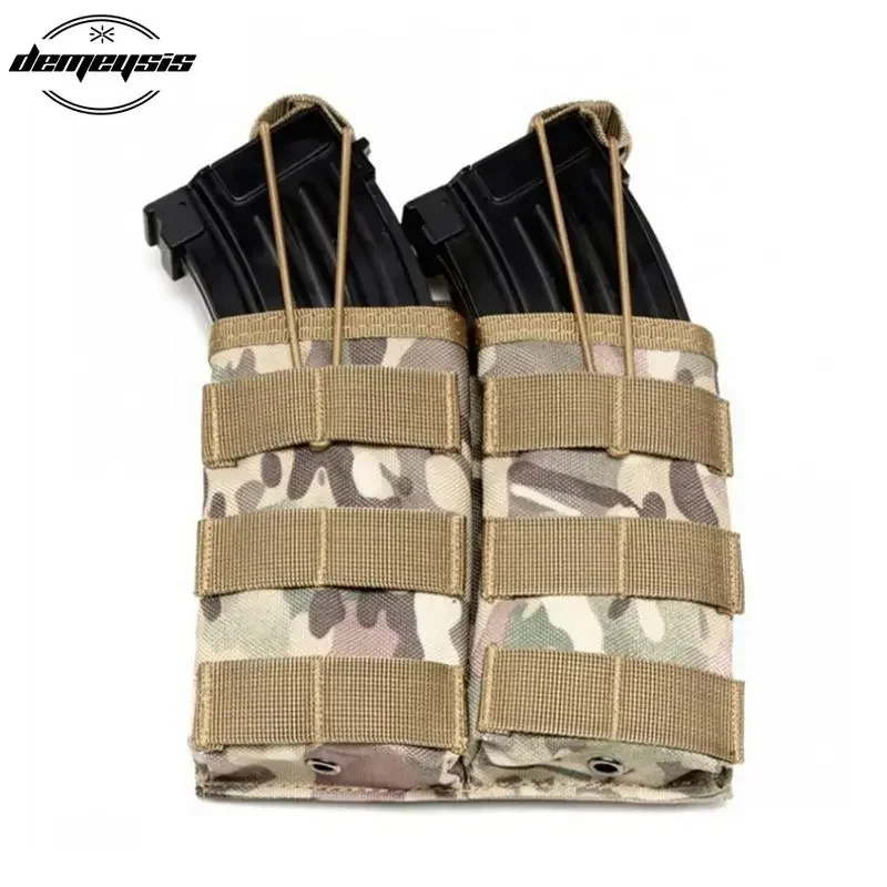 Pochette per caricatori Molle Custodia per caricatore aperta a sgancio rapido Airsoft Tattica AK AR M4 AR15 Borsa per caricatore singola doppia