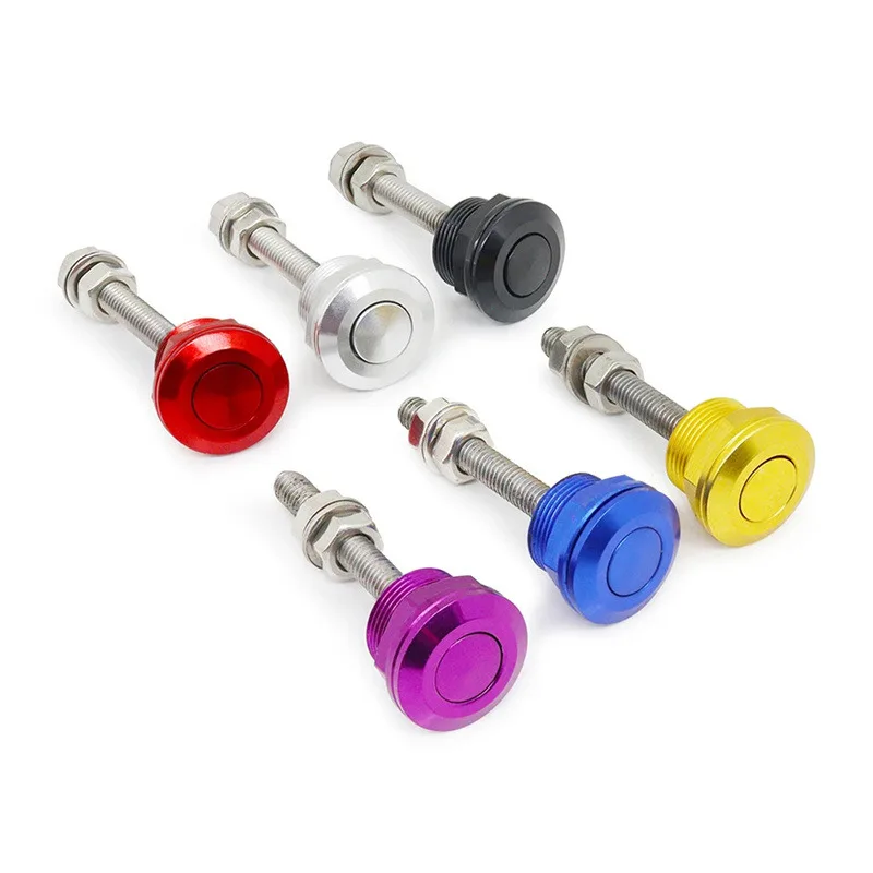 Universal Push Button Billet Quick Release Fasteners Set Racing Car Front Bumper Hood Pin Engine Bonnet Lock Latch Clip Body Kit
