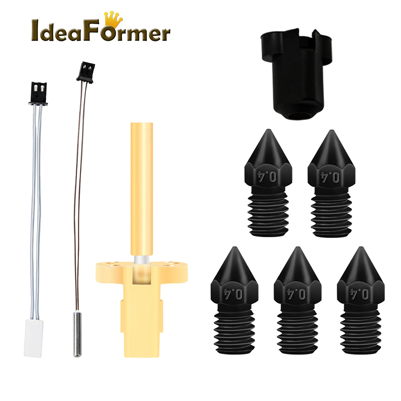 

Extruder Hotend Kit 0.4/0.6/0.8mm Hotend Replace Kit Hardened Steel Nozzles For Ideaformer IR3 V2 Belt Printer